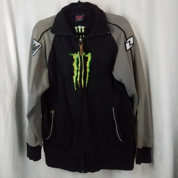 Monster Energy Jackets Coats Energy Drink Jacket Size L Black Grey Poshmark